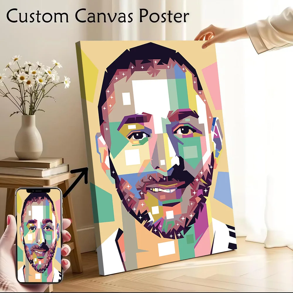 Póster de lienzo de Benzema WPAP, pintura en lienzo impresa personalizable, arte de pared para fanáticos, decoración de paredes, decoración para sala de estar y hogar