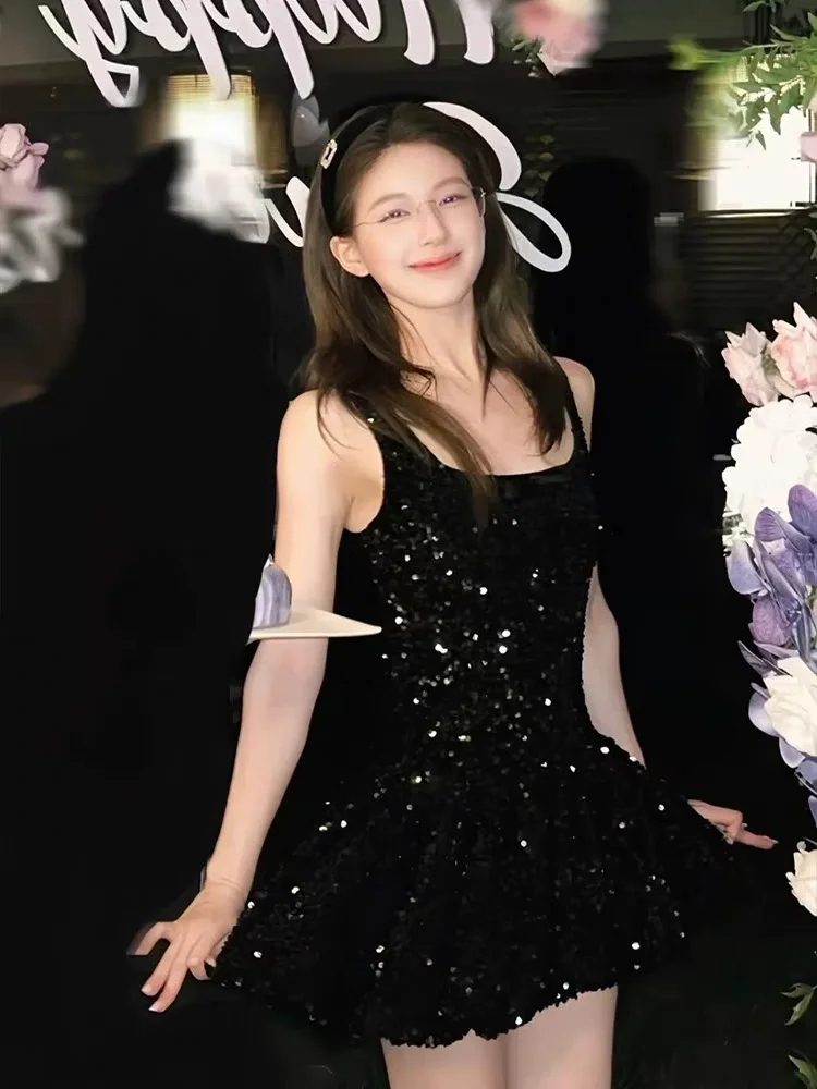 

Вечернее платье Zhaolu Heavy Bla с вышивкой и пайетками, облегающее, в стиле Хепберн, для дня рождения, сексуальное, средней длины, для женщин