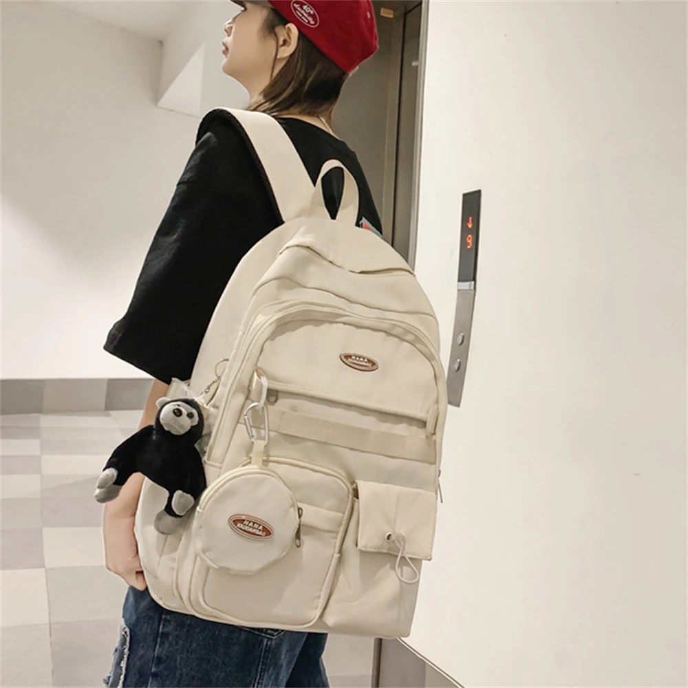 Trend ige Dame Nylon grün wasserdicht Schule Rucksack Mode Frauen niedlichen Mädchen Laptop Buch Tasche weibliche Reise College Rucksack Bolsos