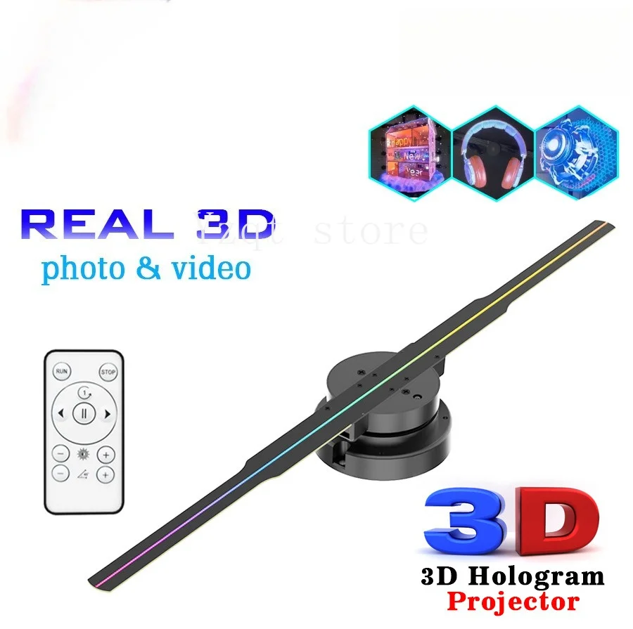 Naked eye 3D holographic fan projection 244LED three-dimensional rotating suspension aerial imaging fan screen wall-mounted