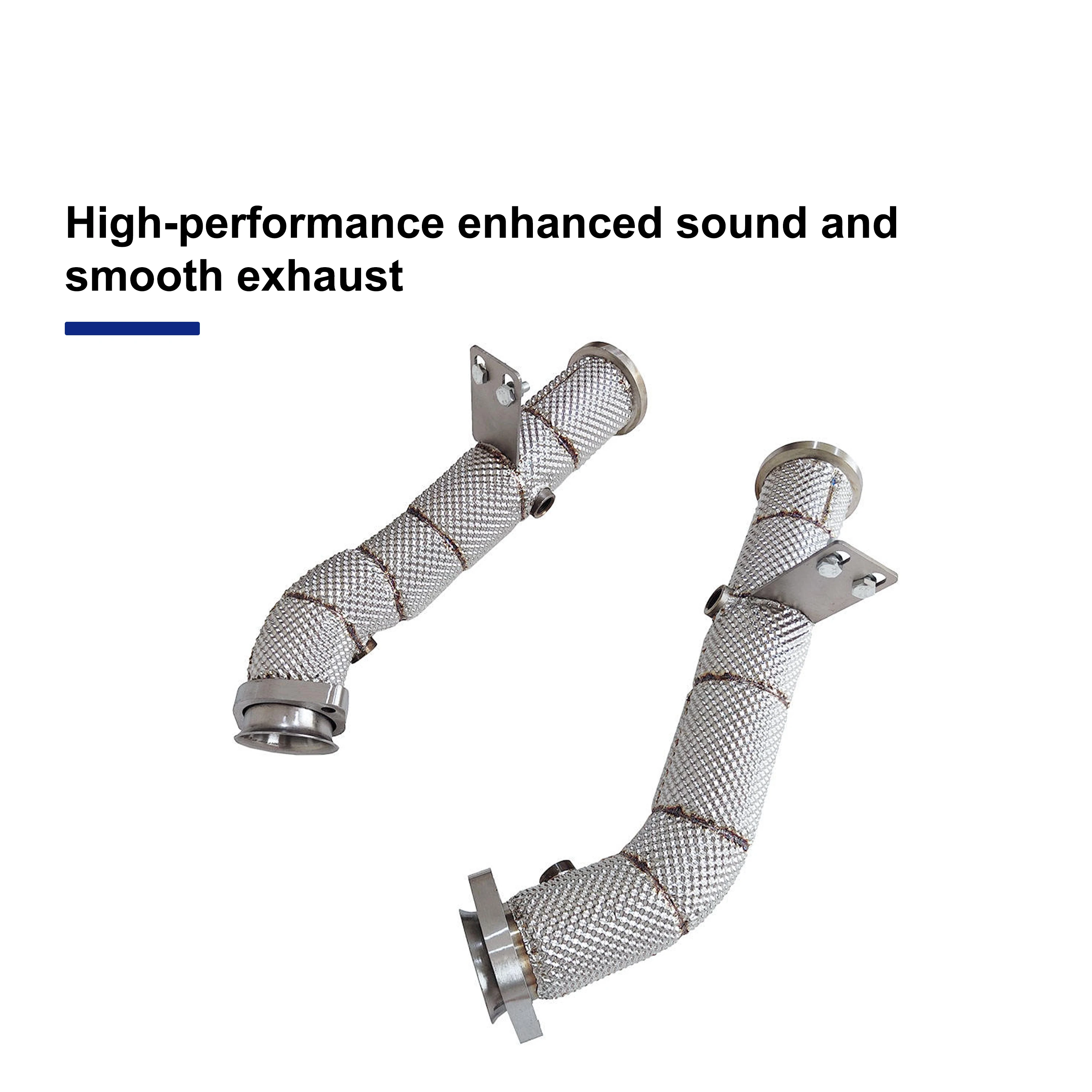 Edelstahl-Hochleistungs-Sport-Downpipe-Auspuffkopf für Mercedes-Benz C43 3.0T 2016-2019 mit Wärmeisolierung zur Leistungssteigerung – Detail 5