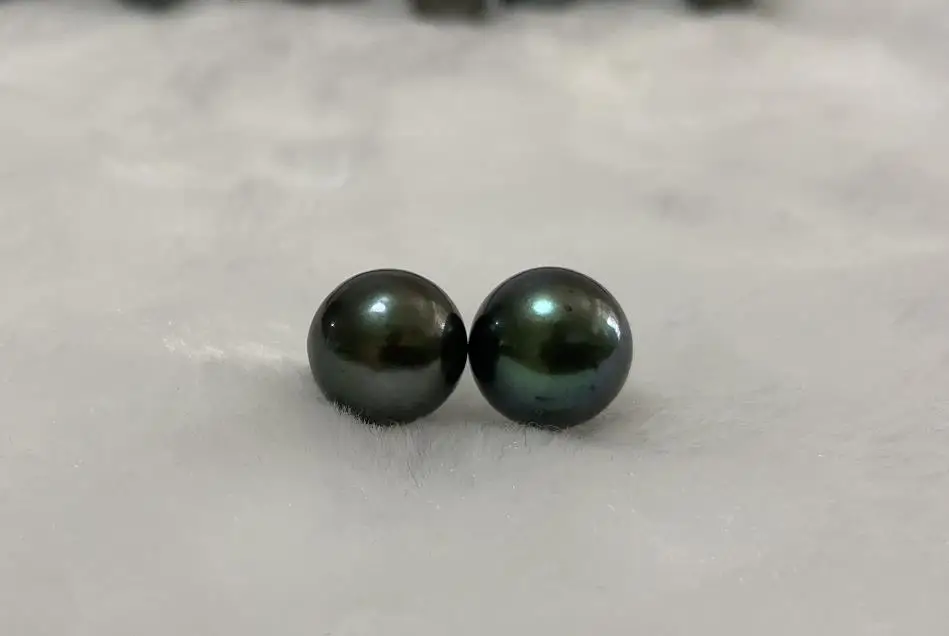 Natural 12-13mm Sea Genuine Black Round Loose Pearls Less Flaw For Women Jewelry For DIY Earing Pendant Party