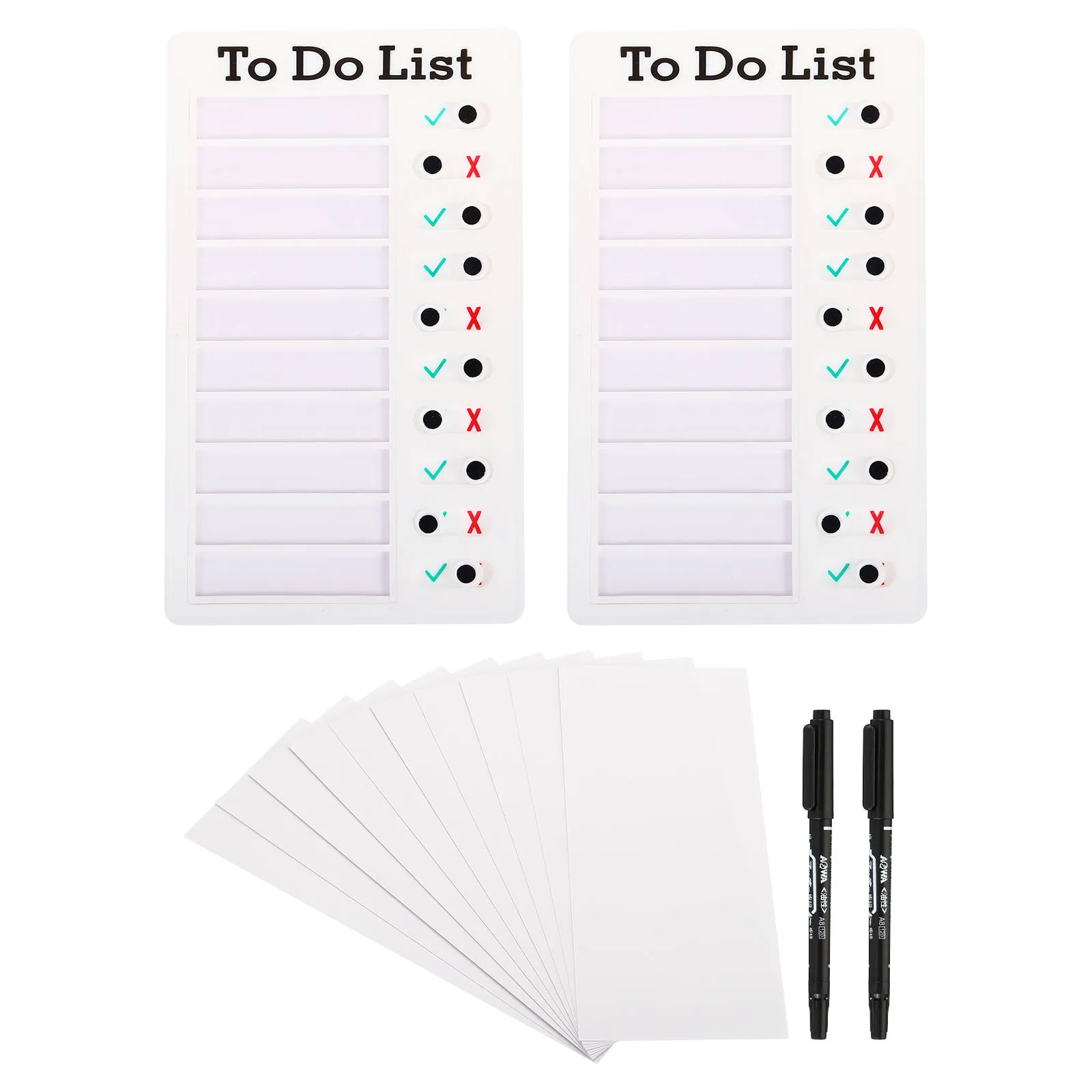 24Style Checklist Board Set Plastic Chore Chart to Do List Daily Routine Task Schedule Memo Planner Cardstock Pen forHome Travel