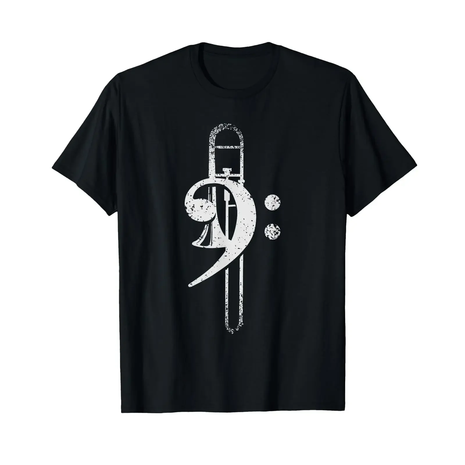 Vintage Trombone Bass Clef Trombonist T Shirt vintage Washed designer clothes Breathable Versatile fashion Casual Unisex
