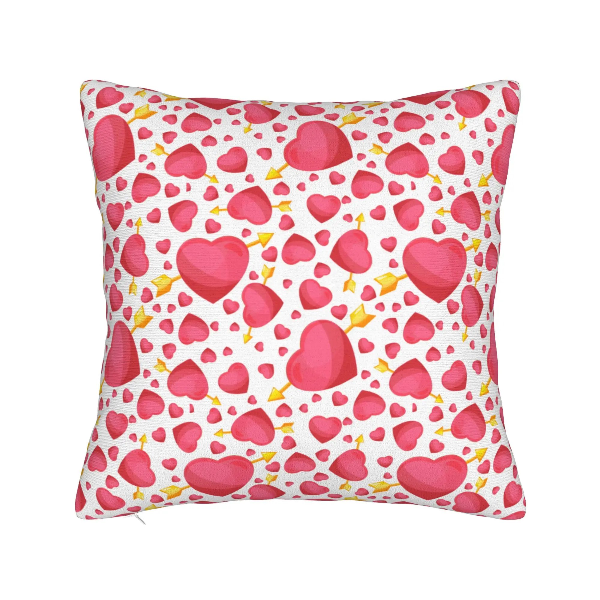 Romantic Hearts and Arrows Seamless Pillow Cover  Soft Cushion Cover Novelty Pillow Case For Sofa Couch Bed Living Room