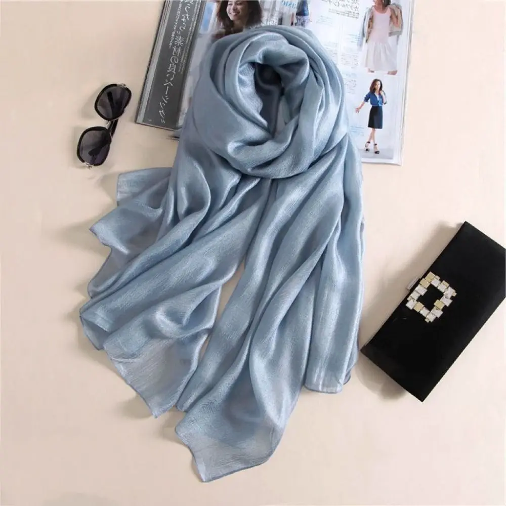 Foulard Female Sunscreen Shawl Linen Women Plain Scarf 180x85cm Bandanas Plus Size Hijab