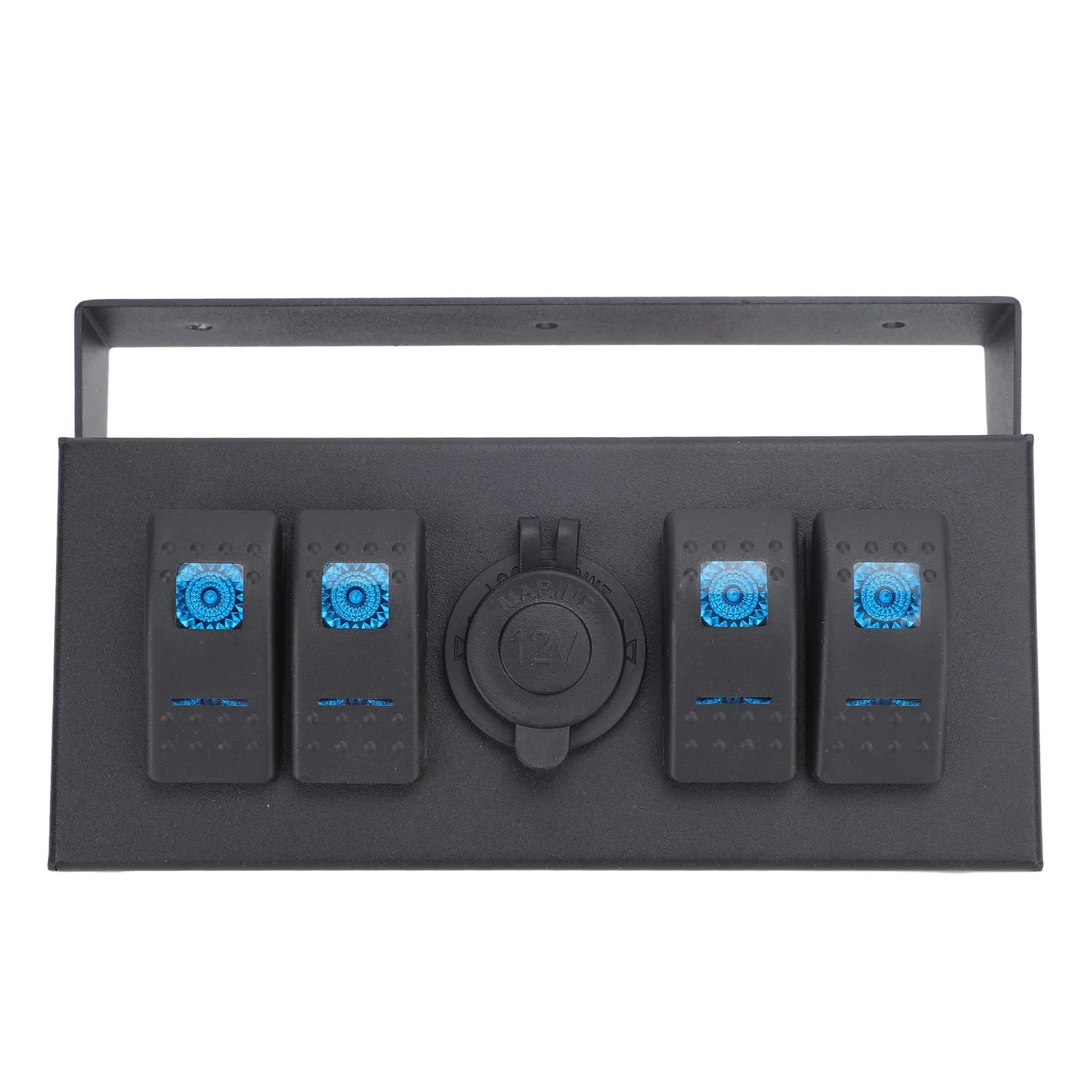 

4-бандовая коробка кулисного переключателя постоянного тока 12–24 В (коробка тумблера включения и выключения) с портом прикуривателя и подсветкой, для лодок/яхт/фургонов/автобусов