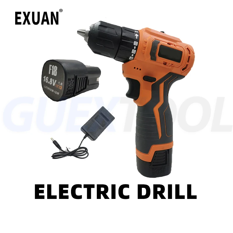 

Mini Brushless Lithium Drill Househould Electric Screwdriver Rechargeable Wireless Drills Handheld Battery Impact Drill 16.8V