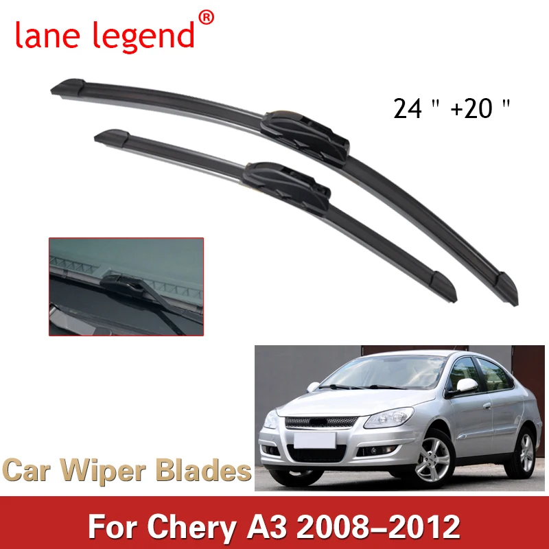 

Car Front Wiper Blades For Chery A3 J3 M11 Apola Chance Niche Cielo Tengo 2008-2012 Windshield Windscreen Window 24"+20"