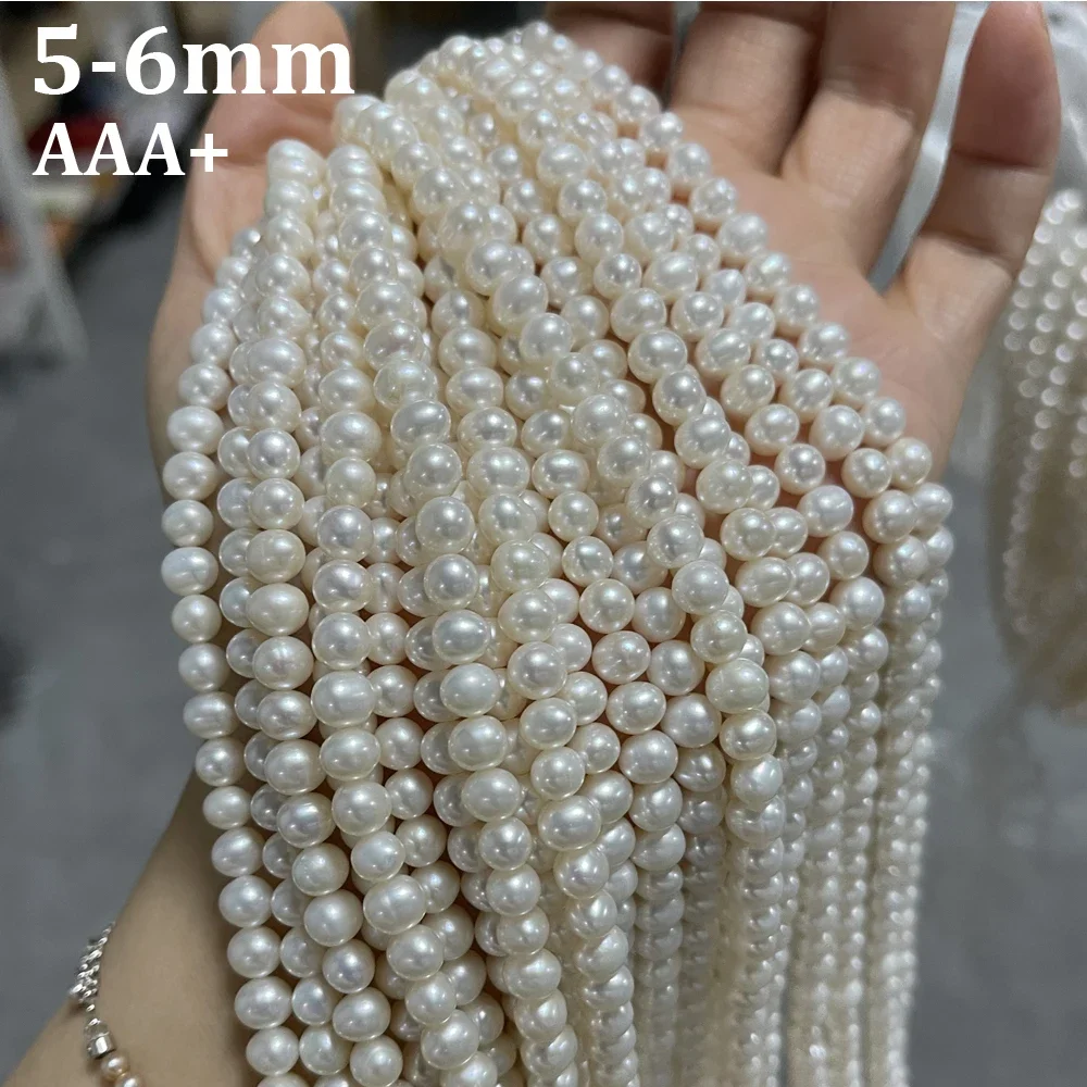 AAA+High Quality Natural Freshwater Pearls Beads Nearround Pearl Spacer Beads for Jewelry Making Supplies DIY Necklace Accessory