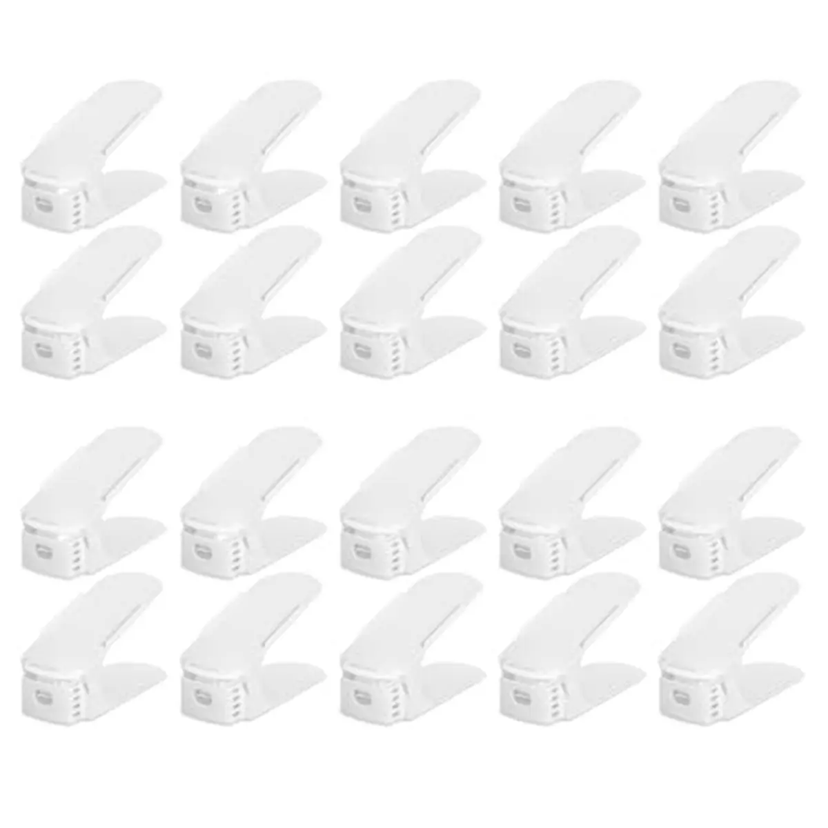 HITL 20 Pack Shoe Slots Organizer Shoe Stacker for A Pair of Shoes 4 Levels Adjustable Layer Shoe Rack Organizer for Closet