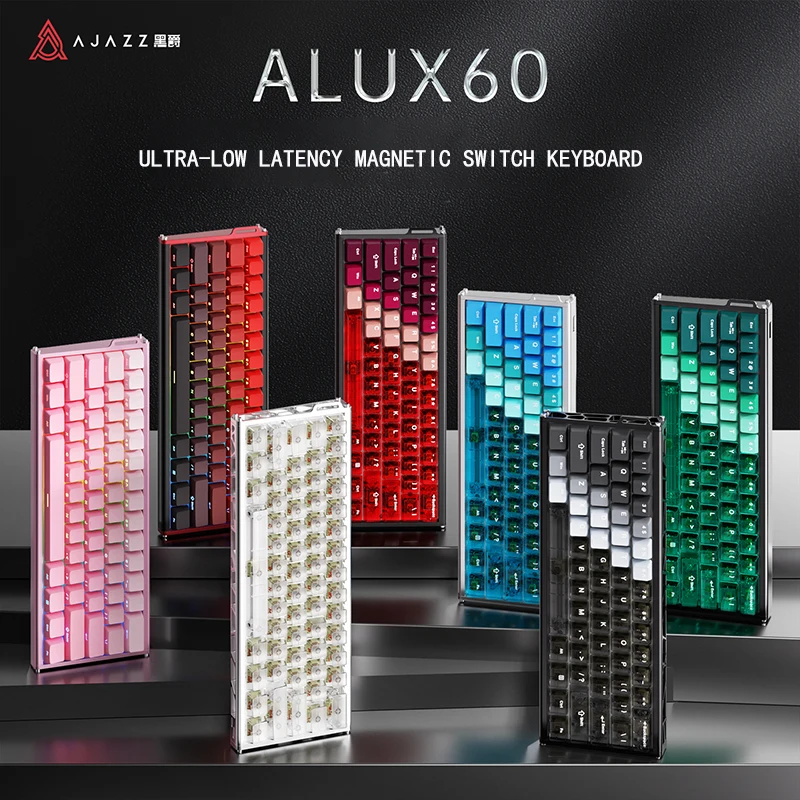 Ajazz ALUX60 لوحة المفاتيح الميكانيكية كامل الألومنيوم محور مغناطيسي للتخصيص الساخن قابل للتبديل السلكية لعبة لوحة المفاتيح الصبي هدية عيد ميلاد #1