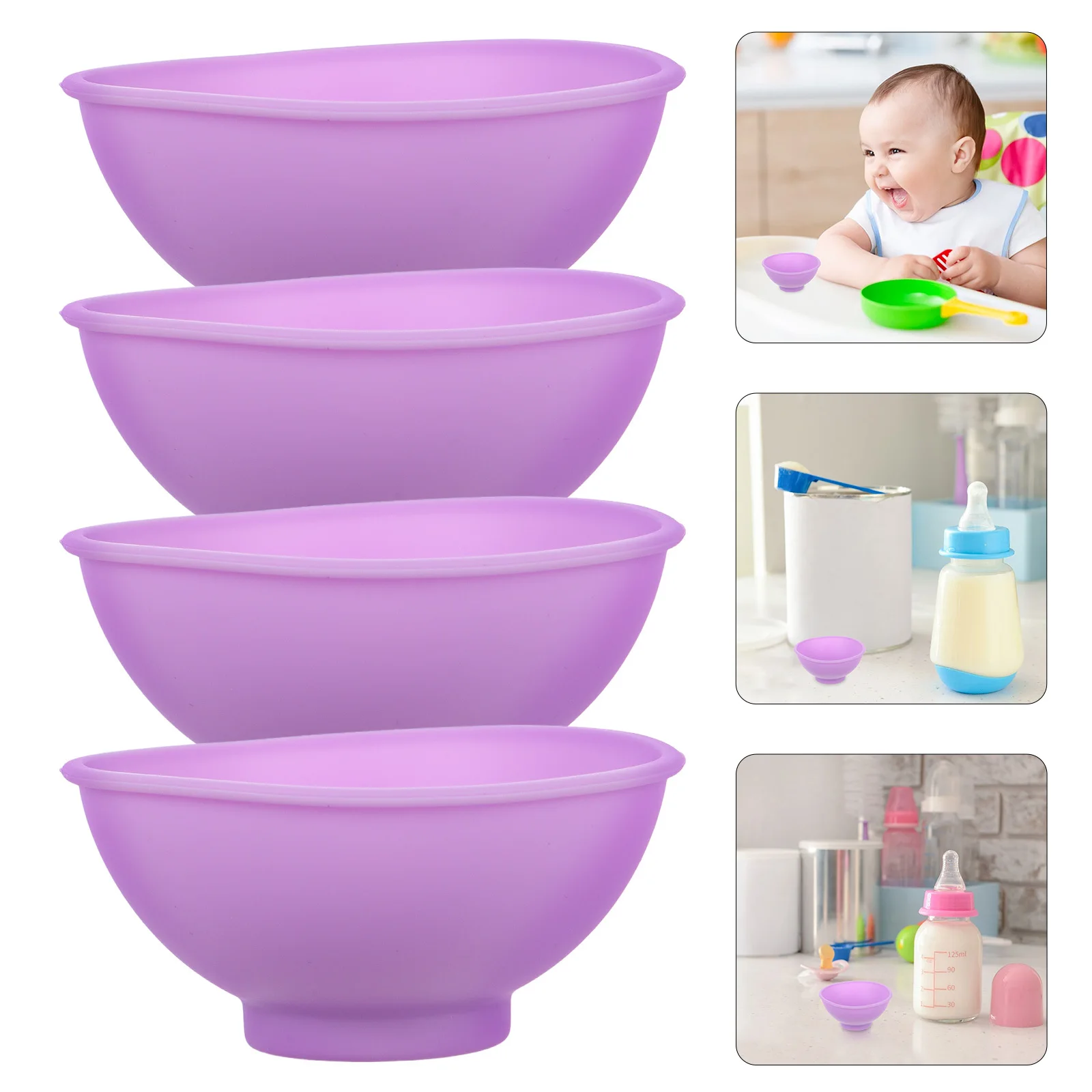 

4Pcs Small Silicone Bowls Versatile DIY Mask Holder Condiment Prep Bowl Safe Food Grade Material Dishwasher Safe