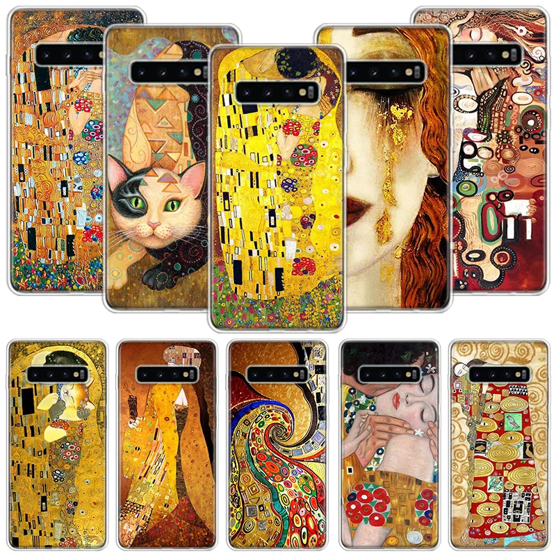 Kiss by Gustav Klimt Desig Phone Case For Samsung Galaxy S24 S23 S22 S21 S20 Ultra S20 FE S10 Plus S9 S8 + Fundas Cover Coque