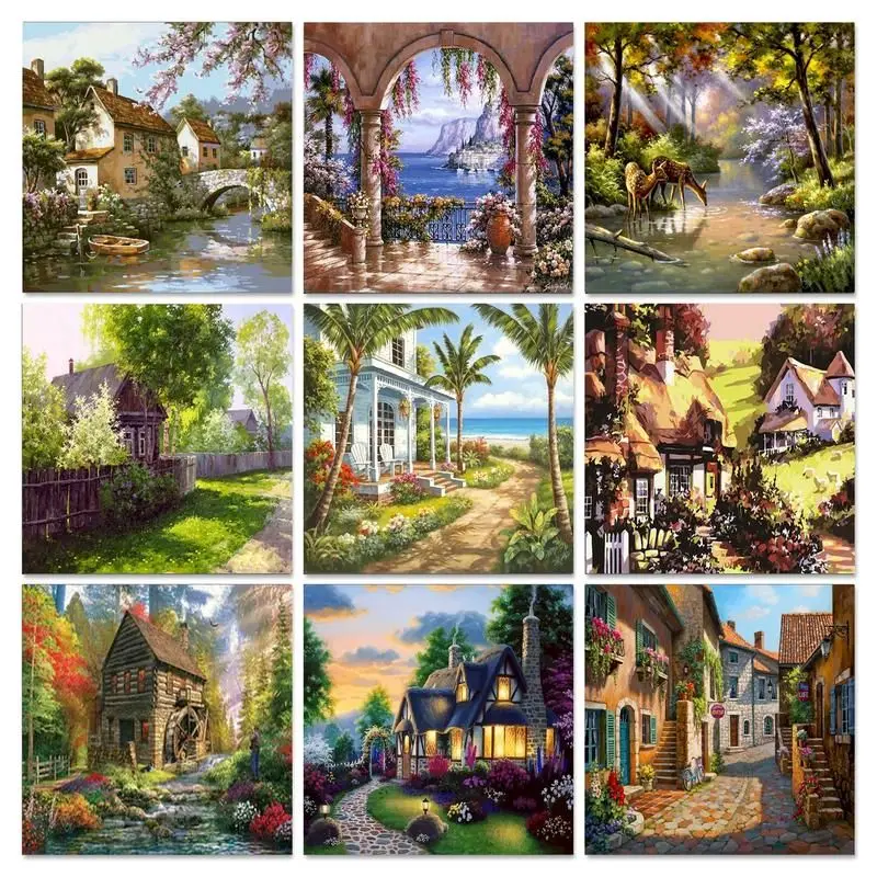 

GATYZTORY City Landscape Paintings By Numbers Kits Drawing By Numbers Acrylic Paint For Adults DIY Wall Home Decoration Gfit