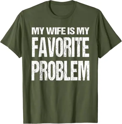 Y2k „Ehefrau“ Sarkastisches Witz-T-Shirt, Humor „Ich liebe meine Frau“ Grafik-T-Shirt, Persönlichkeit „Meine Frau ist mein liebstes Problem“ Lustiges Shirt – Detail 9