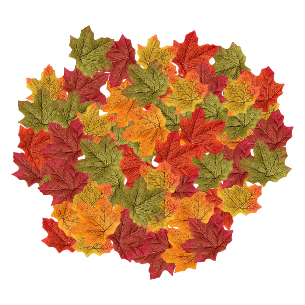 

500 Pcs Maple Leaf Decorations Fall Craft Artificial Thanksgiving Random Colors DIY Table Wall Party Home Garden Live Plants