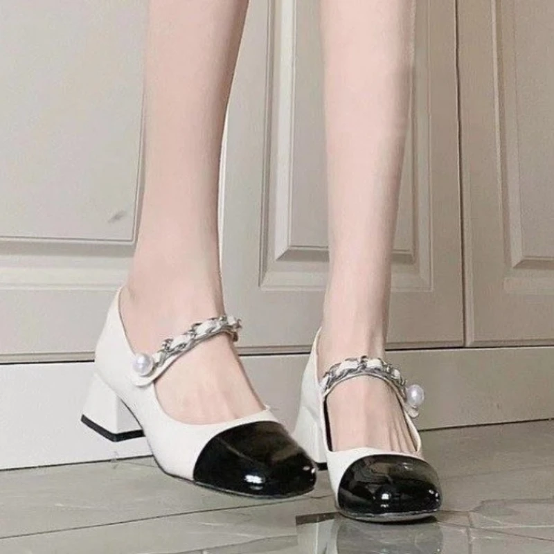 Shoes for Women 2023 New Trendy Color Matching Women\'s Pumps Comfortable Chunky Heel High Heel Shoes Elegant Dress Female Shoes