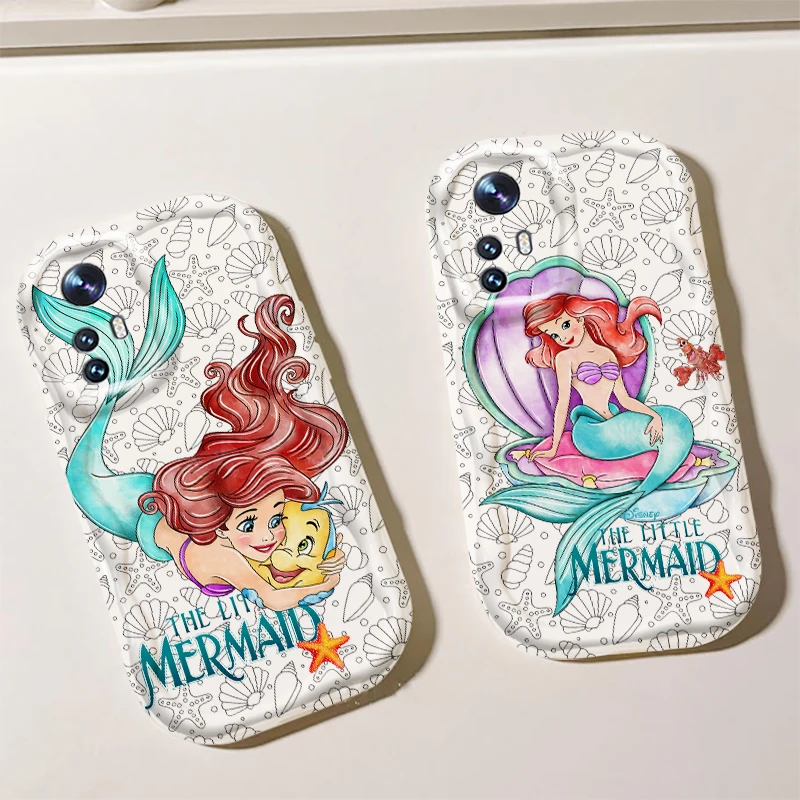 The Little Mermaid For Xiaomi Mi 14 12 12T 11 Lite Poco X6 X5 X4 X3 M3 F4 Pro GT NFC 5G Wave Oil Funda Phone Case