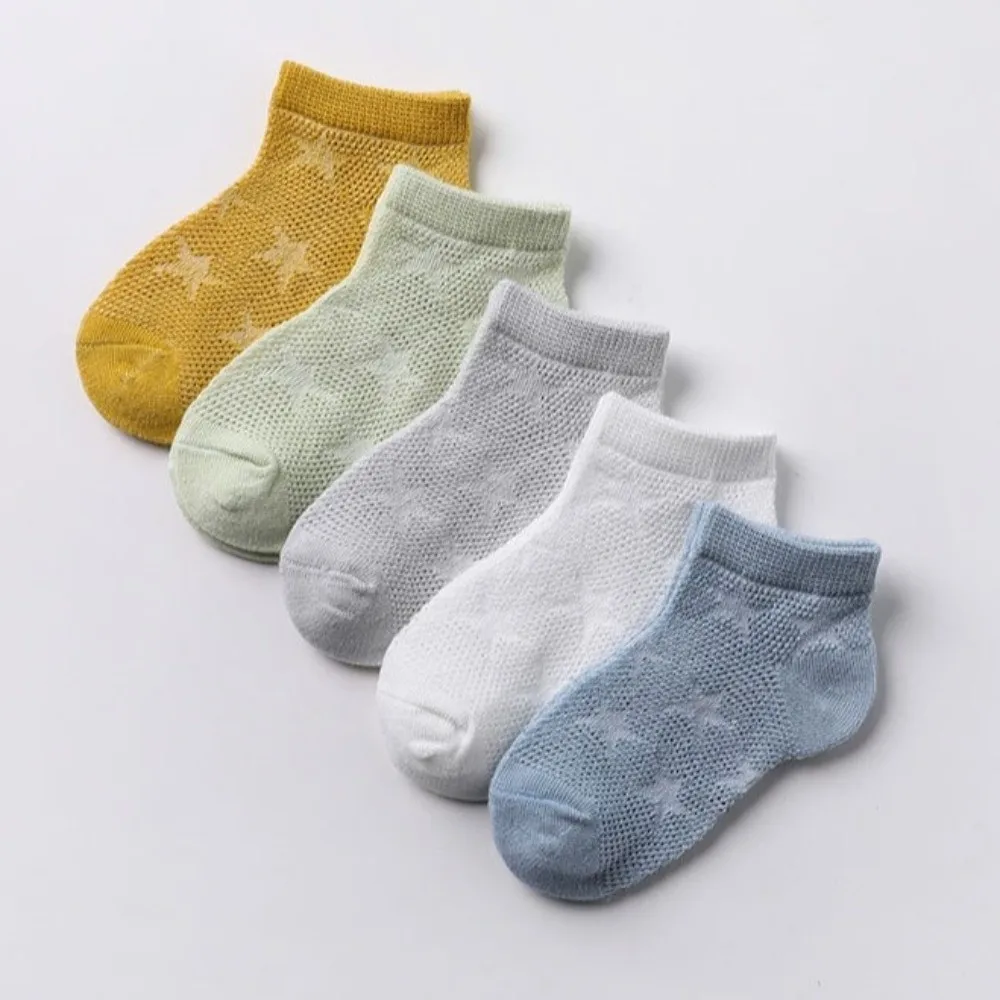 5Pairs New Soft Socks Mesh Sweat Absorption Cotton Sock Breathable Short Socks Children