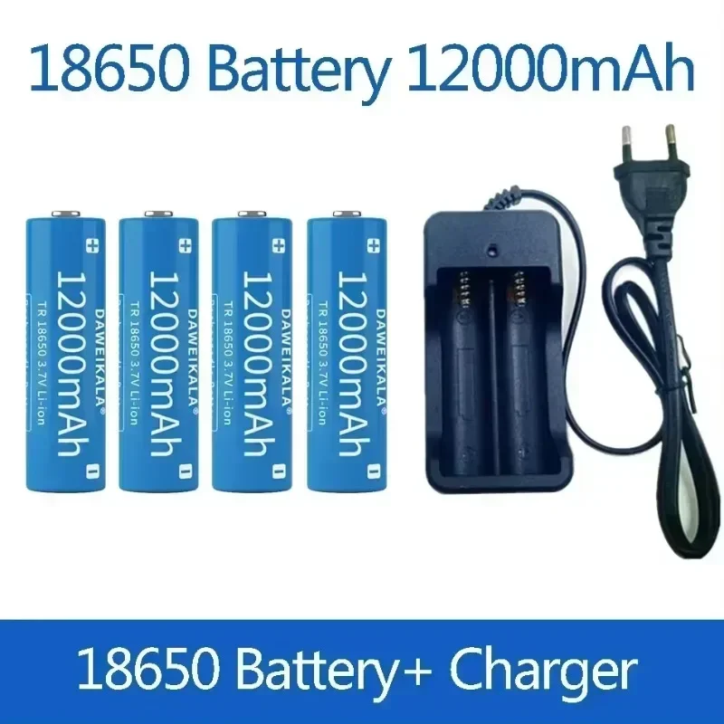 18650 battery 3.7V 12000mAh rechargeable Li-ion battery for Led flashlight Torch batery lithium battery charger