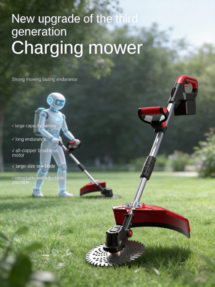 

Small Household Lithium Rechargeable Electric Lawn Mower Cordless Weeding Grass Trimmer For Garden Yard
