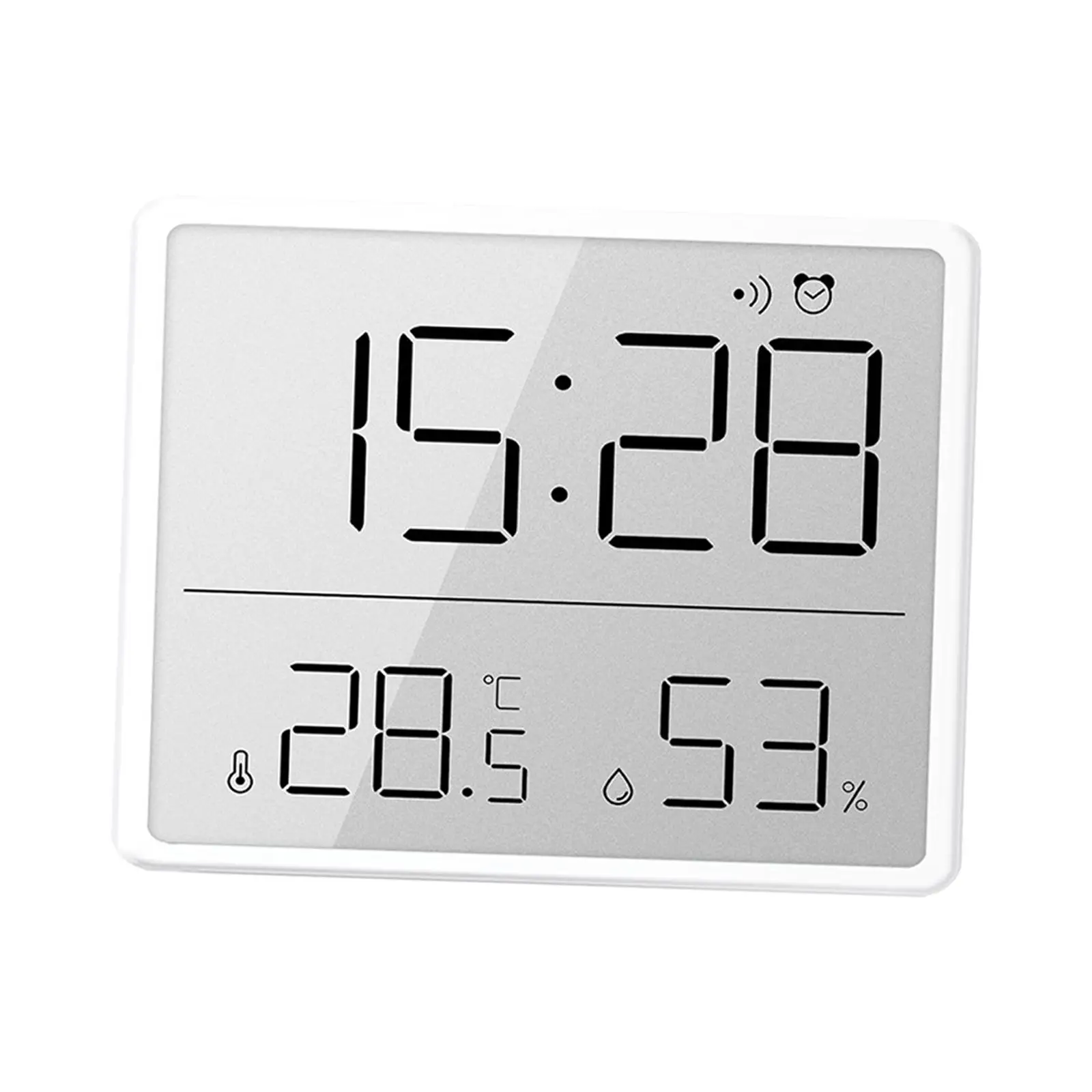 Indoor Hygrometer Calendar Snooze 12/24H Humidity Monitor Digital Alarm Clock for Living Room Bedroom Nursery Office Kitchen