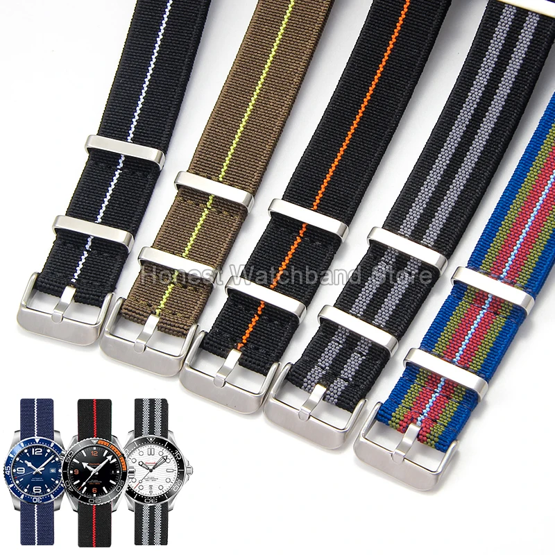 Premium Quality Flexible Nylon Watchband for Seiko Citizen MMIDO Seamaster Anti Friction Colorfast Red Gray Black Khaki 18 20 22