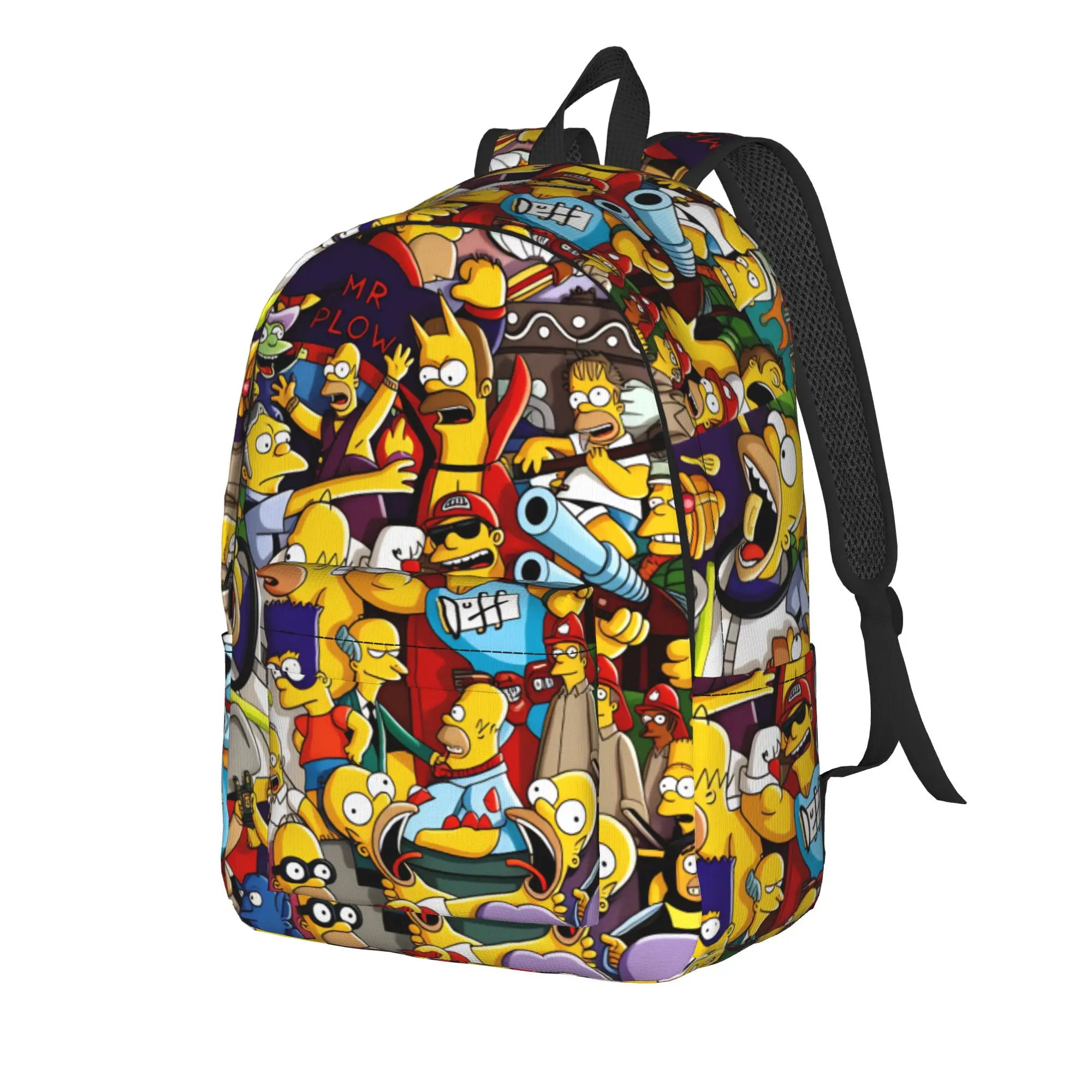 S-Simpsons Family Fun Moments Backpack  Aesthetic Backpacks Student Unisex Travel Print School Bags Custom Rucksack