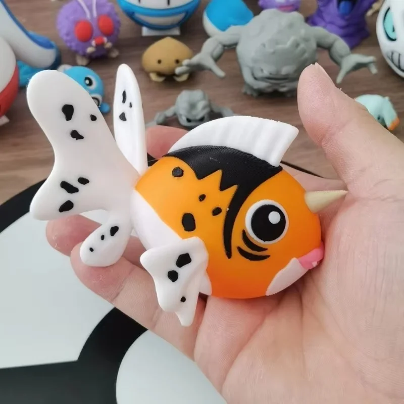 New Pokemon Goldeen Seaking Action Figure Proportion World 1:20 Diy 3d Printing Kawaii Character Desktop Model Kid Cute Toy Gift