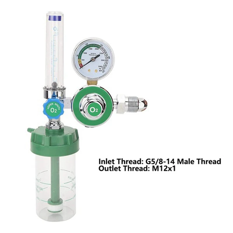 Oxygen Pressure Regulator Gauge Flow Meter O2 Pressure Reducer For Oxygen Inhaler Gas Regulator G5/8-14 Male Thread