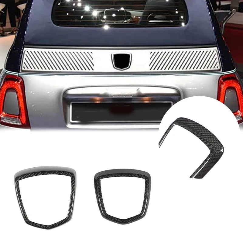 

For Fiat 500 Abarth 595 695 2012 2013 2014 2015 2016 2017-2023 Real Dry Carbon Fiber Cover Front Logo Rear Logo Auto Accessories