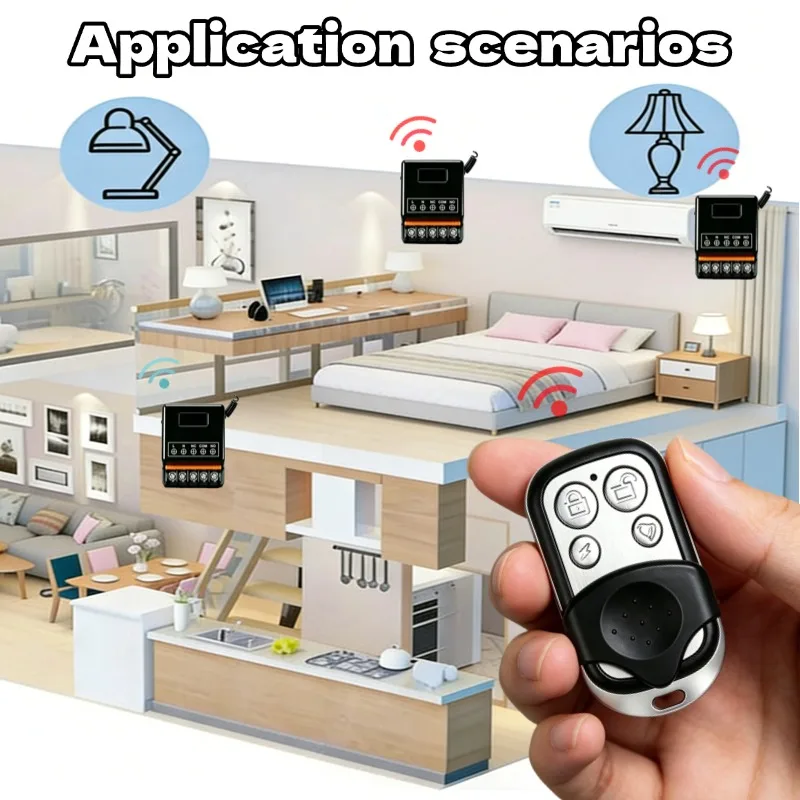 433MHz Remote Control Switch AC 110V 220V 30A High Power AB Remote Control 50m Transmitter for Water Pump LED Light Lamp