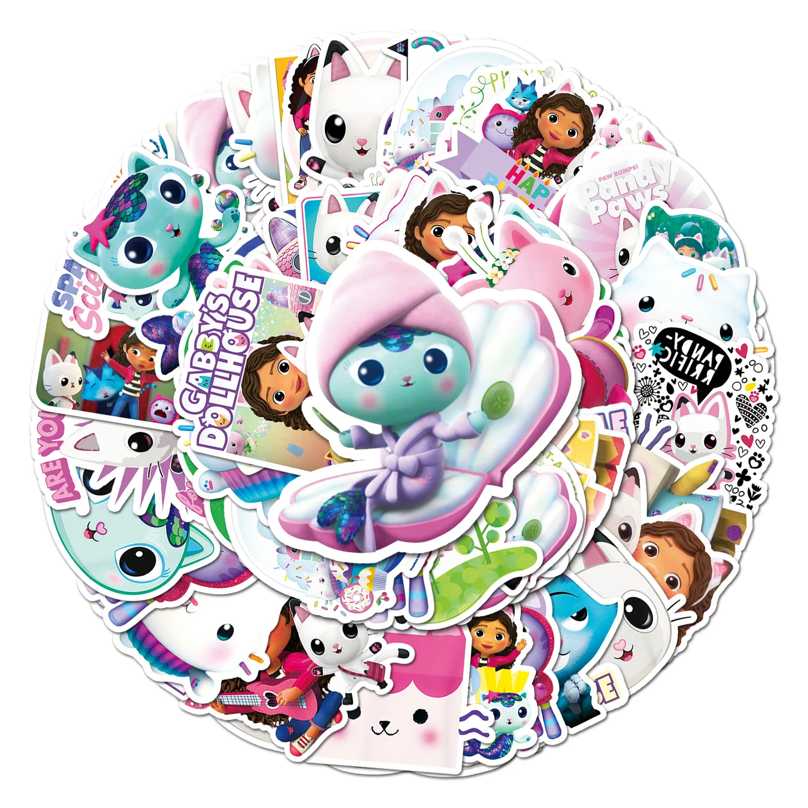 

10/50PCS Cartoon Fun Animation Gabby's Dollhouse Graffiti Decorative Stickers Personalized Creative DIY Refrigerator Bookshelf