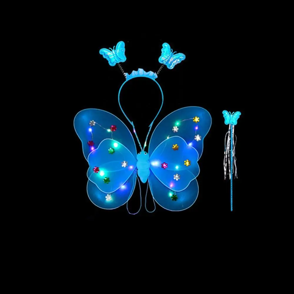 Hoop 2-8year Lights Suit Butterfly Wings Flashing Butterfly Skirt LED Children Costume Props Girls Skirts Angel Luminous Wings