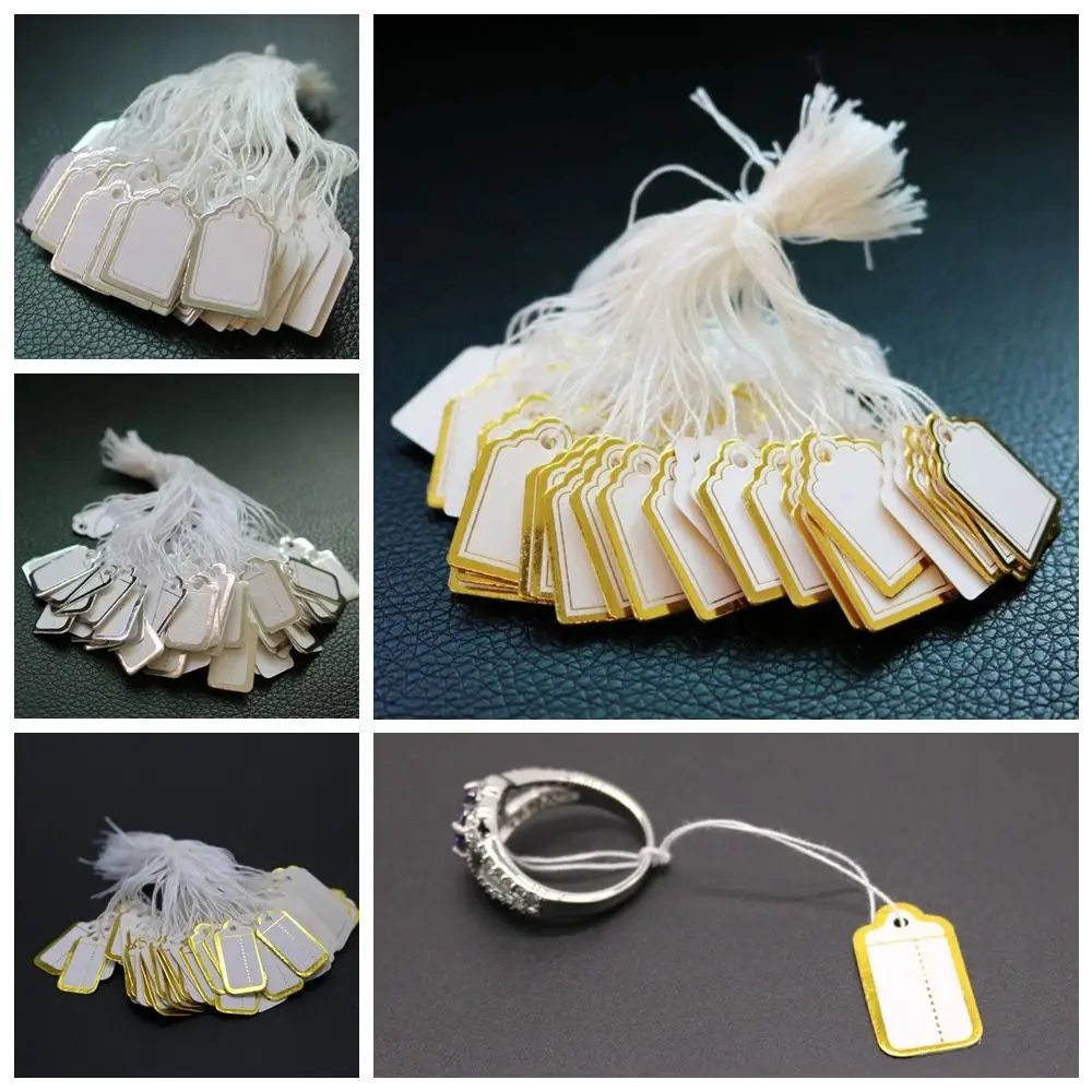 

100PCS Blank Card Paper Retail Supplies Display Tool Jewelry Price Labels Hanging Tags Jewellery Hangtags
