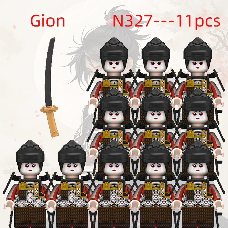 Blocs de construction d'armes de samouraï japonais, militaire médiéval, figurines de soldats d'action, armure d'épée, casque, drapeau, arc, briques, jouets cadeaux