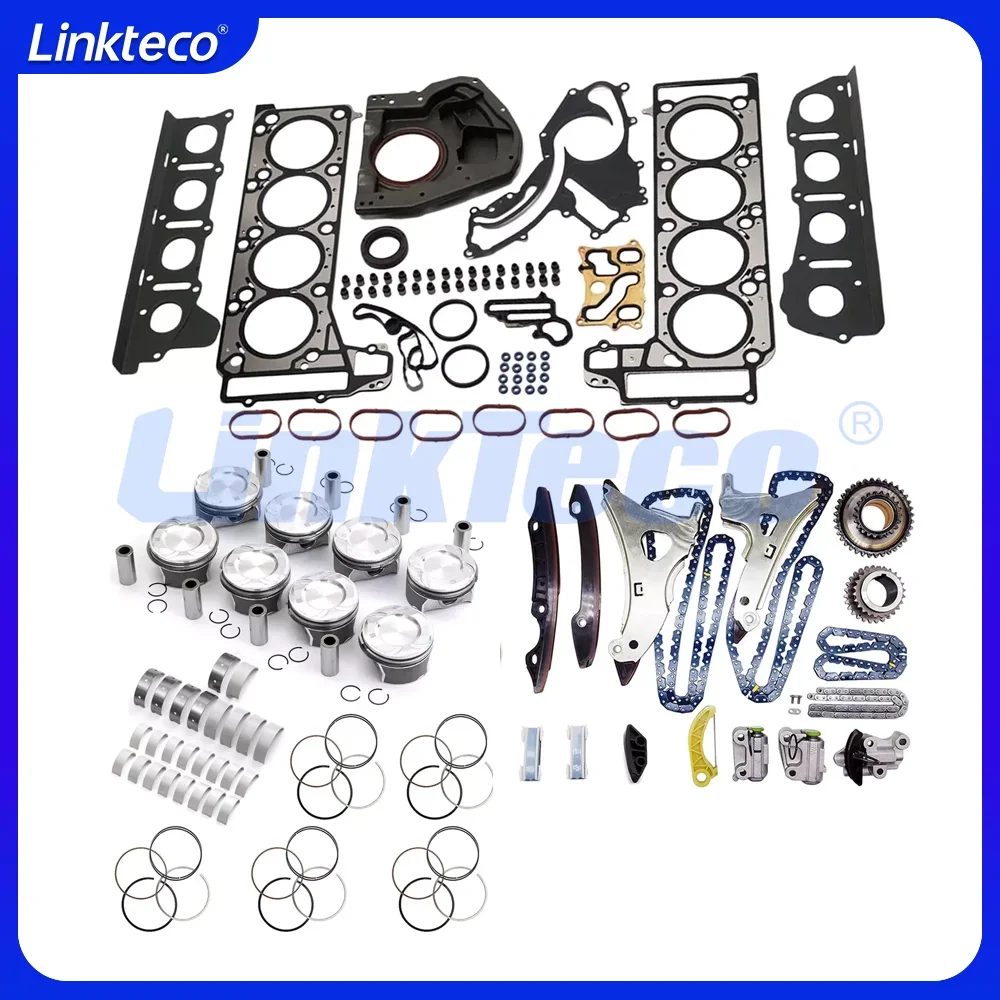 Engine Rebuild Gasket Timing Chain Piston Bearing Kit For 11-19 4.6 4.7 L Mercedes-Benz M278 C218 W212 X166 W166 W221 4.6L 4.7L