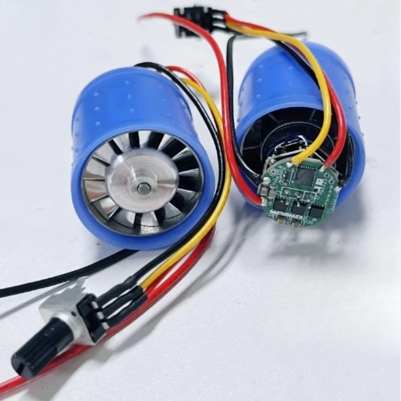 1pcs Mini Brushless Duct Fan DC 12V-24V 100000RPM Ultra High-speed Motor Aluminum Alloy Impeller DC Variable Frequency