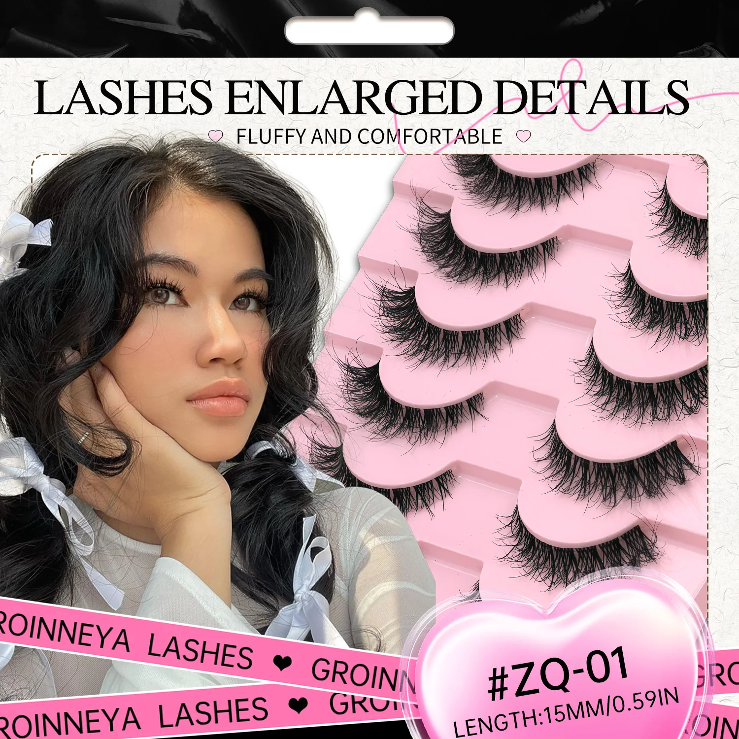 Veltrinay ナチュラルデリケートつけまつげ猫まつげ 3D ミンクつけまつげ透明ラッシュバンドナチュラルメイク効果つけまつげ