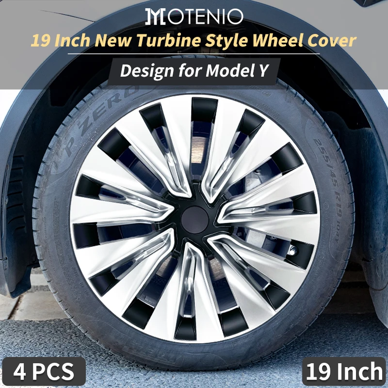 

4PCS for Model Y 2020-2024 19 Inch New Turbine Style Wheel Hubcaps Cover Performance Wheel Cap Full Rim Cover Accessories