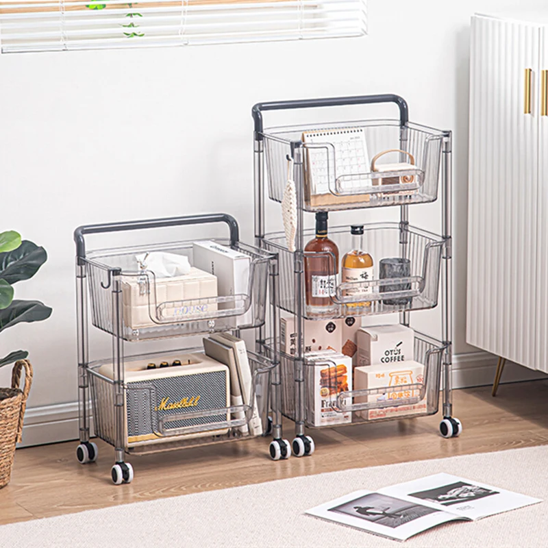 

Bathroom Cabinet Trolley Rolling Organizer Bookcase Utility Shopping Trolley Magazine Racks Grocery Archivadore Hotel Furniture