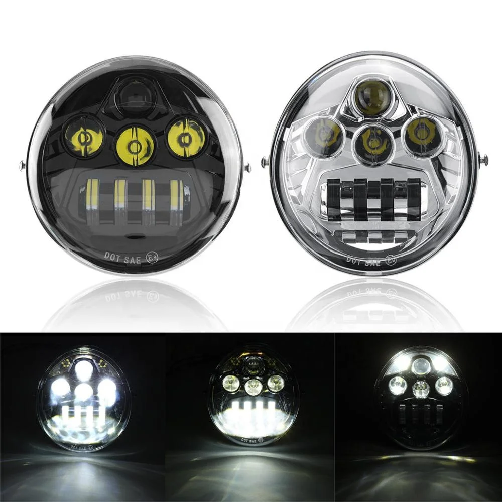 7.23 inch High Quality IP67 60W Motorcycle LED Headlights Motorbike Headlamp Hi Beam Low   light DRL For Harley VROD VRSC