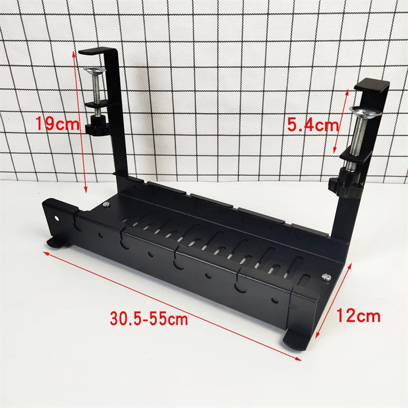 Extendable No-Drill Under-Desk Cable Tray Power Strip Holder Office Desks