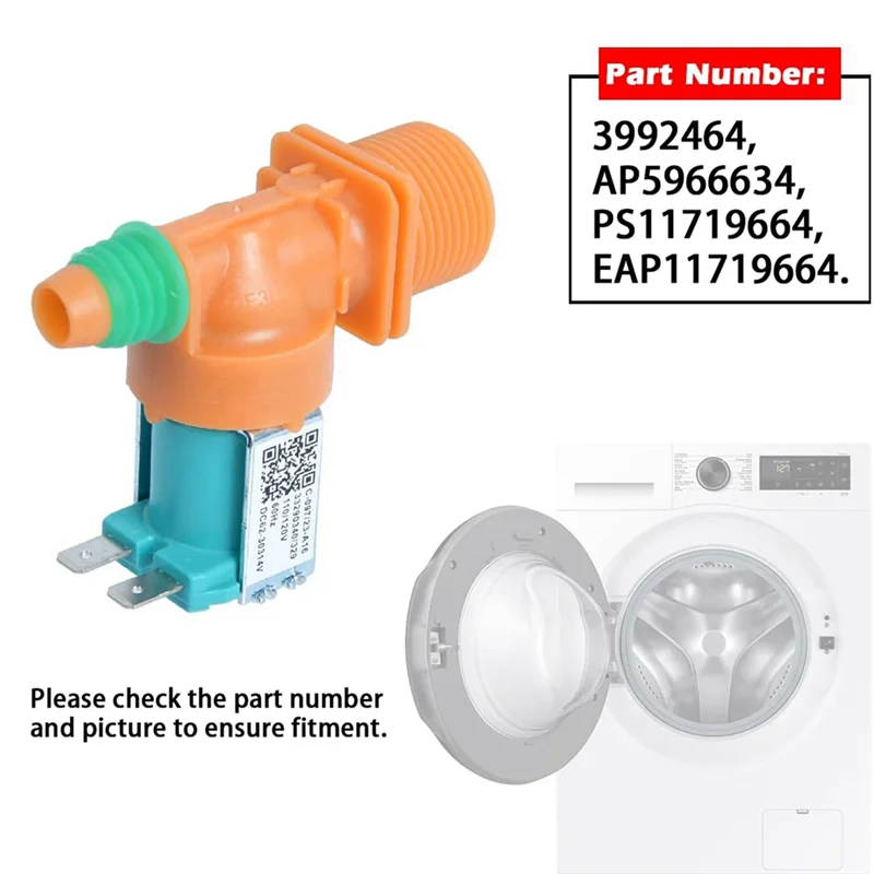 A19F-غسالة المياه الباردة مدخل الملف اللولبي صمام ل ، استبدال DC62-30314V 3992464 AP5966634 PS11719664 EAP11719664 #4