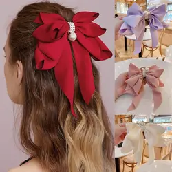 Big Bow Headdress Ribbon Bowknot Spring Ponytail Clips Hairpin Women Girls Fashion Hair Accessories