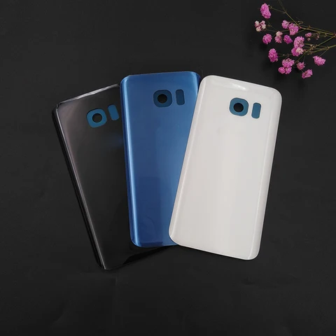 Задняя крышка батарейного отсека для Samsung Galaxy S7 G930 G930F S7 Edge G935 G935F, задняя панель, дверной корпус, запасные части с логотипом