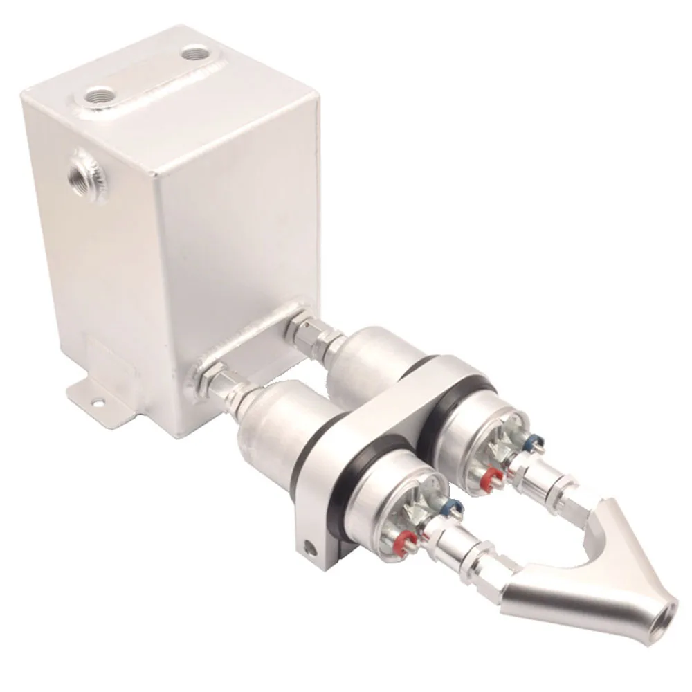 SA RACING Fuel Pump Surge Tank 3L RAW ALU SURGE TANK Y Block Bracket FUEL PUMP DUAL EFI With 2PC 044 FUEL PUMP Twin Check Valves