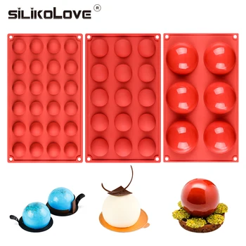 SILIKOLOVE 반구형 실리콘 몰드, 초콜릿 케이크 돔 무스 젤리 몰드, 반원형 베이킹 몰드, 11 사이즈