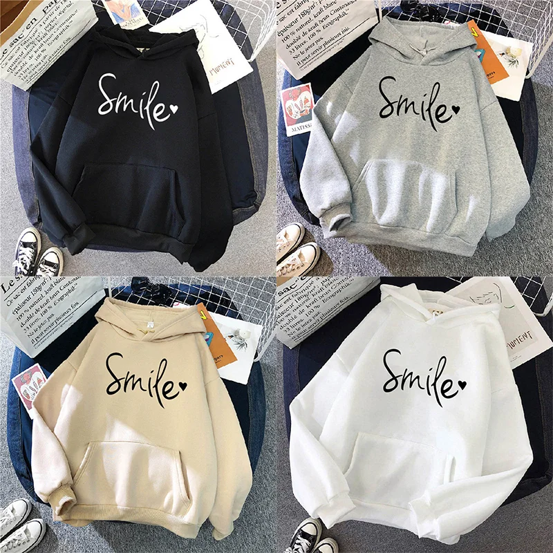 New Style Women's Lettered Loose Hoodies Female Long Sleeve Soft Warm Trendy Hoodie For Autumn Sweatshirt Fashion Streetwear